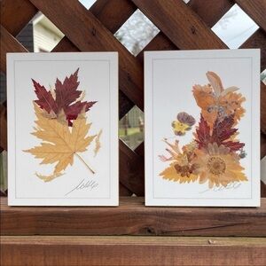 𝅺VINTAGE 1990s dried naturally preserved flowers and leaves wall art